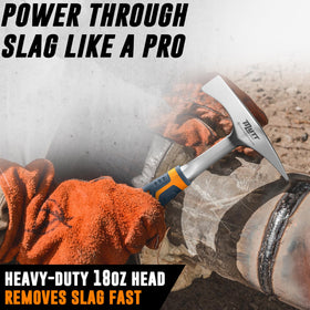 Pointed end for precise slag removal on welded joints by American Mutt Tools.