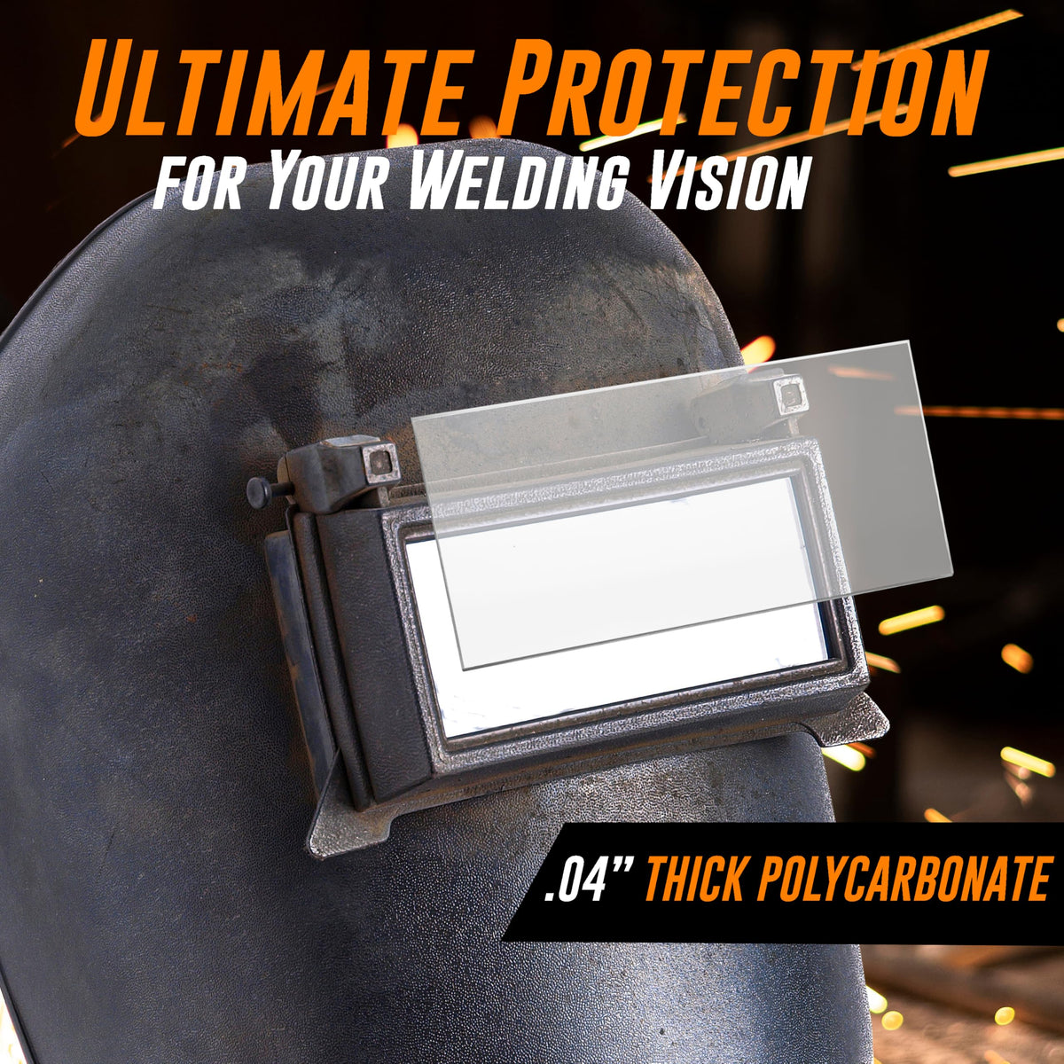 AMERICAN MUTT TOOLS polycarbonate welding lens close-up highlighting durability