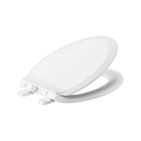 American Standard 5503A00B.020 soft-close seat, angle view, quiet hinges reduce slams.