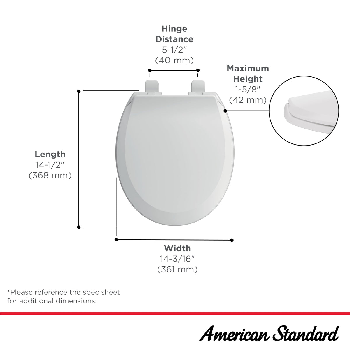American Standard round-front design matches many styles.