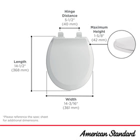 American Standard round-front design matches many styles.