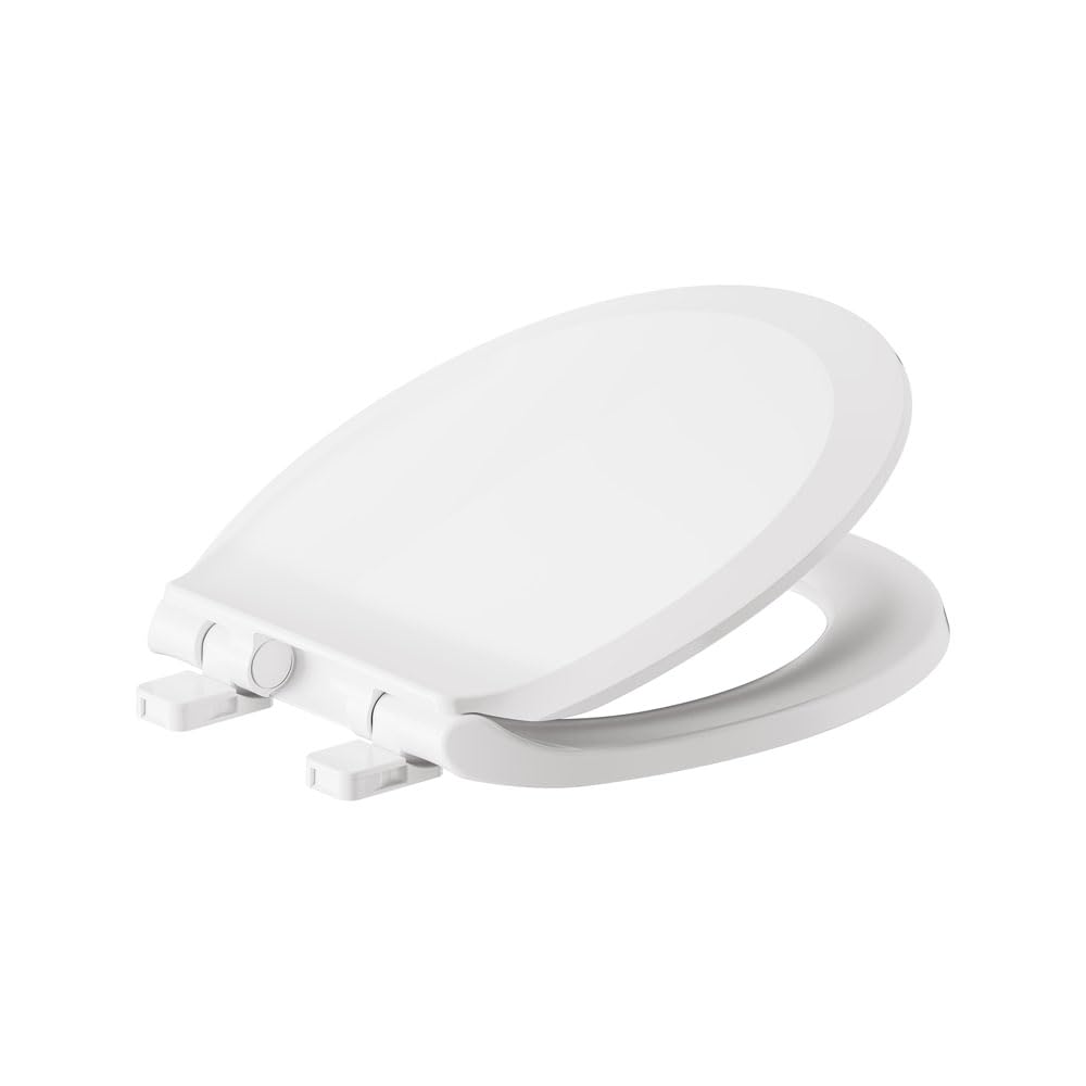 American Standard 5503B00B.020 soft-close round seat improves bathroom quietness.