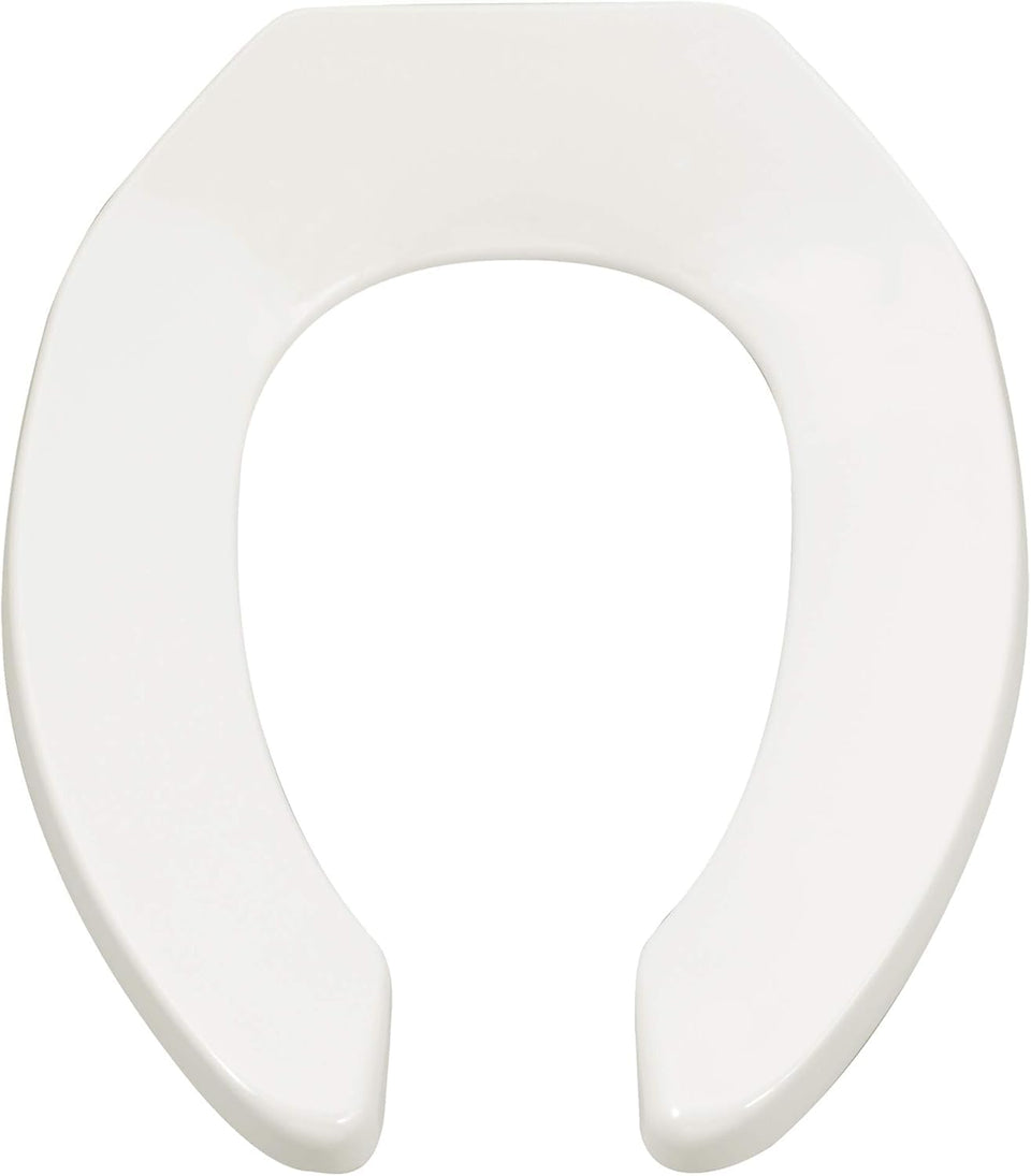 American Standard 5901100.020 open-front seat with stainless hinges for high-traffic restrooms