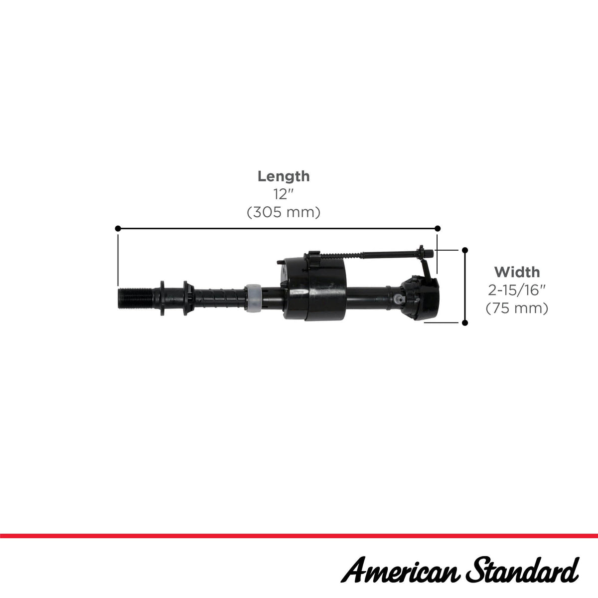 American Standard universal fill valve components layout highlights ease of replacement and fast installation.
