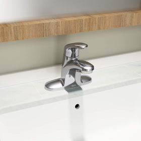 Hot and cold indicators on the Colony Pro faucet guide temperature selection