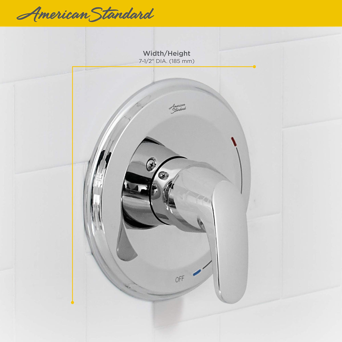 American Standard Colony Pro escutcheon plate with polished chrome look.