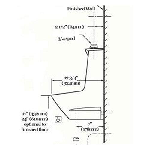 American Standard Maybrook urinal with wall hanger and tailpiece for quick installation.