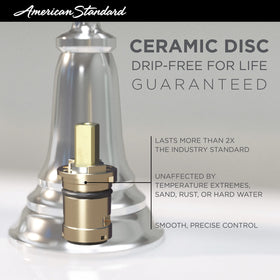 American Standard polished chrome tub spout adds a clean finish to the bath.