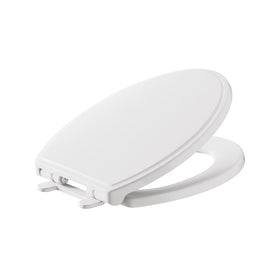 American Standard Traditional Luxury elongated seat with soft-close action reduces bathroom noise.
