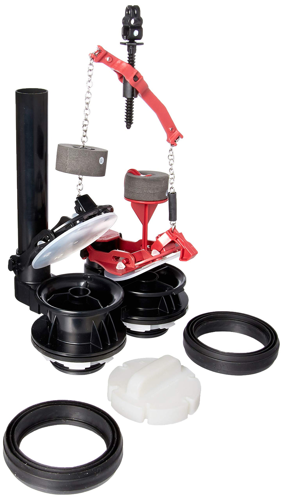 American Standard Vormax valve assembly close-up showing dual flappers for reliable flushing