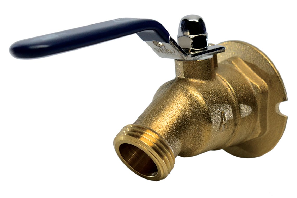 American Valve M74QT hose-end outlet ready for standard 3/4-inch hoses.
