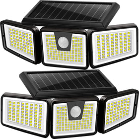 AmeriTop solar lights with three adjustable heads for versatile outdoor illumination.