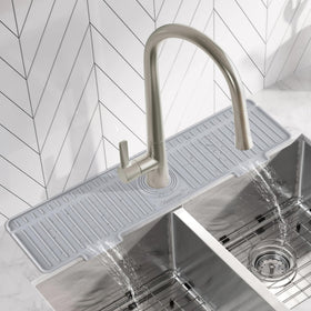 Amerner 20x5.5 inch silicone sink mat catching drips and organizing tools