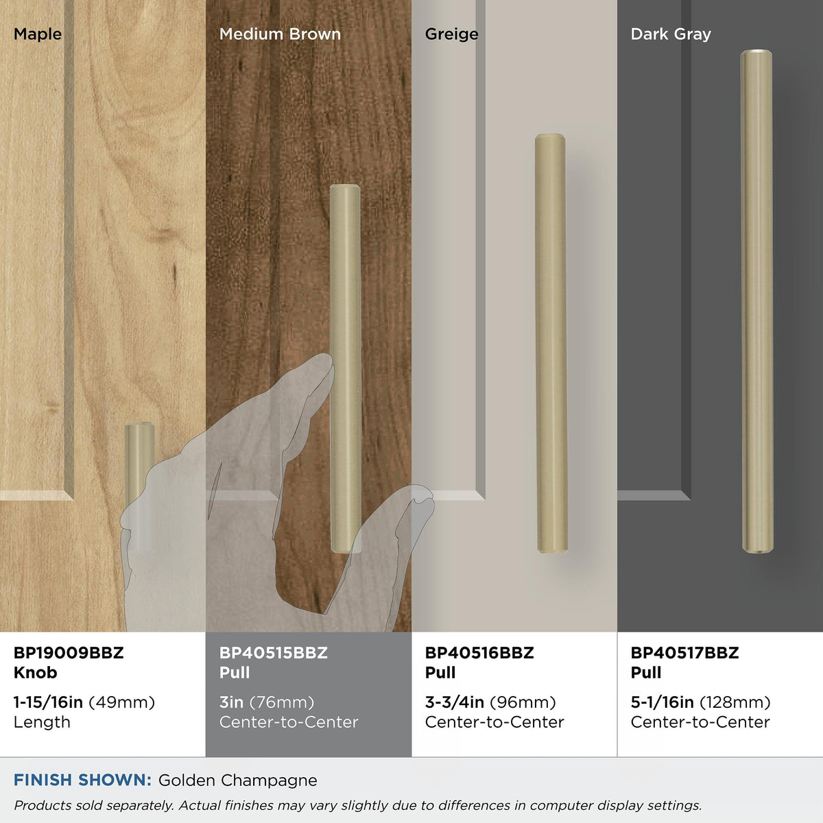 Amerock Golden Champagne finish coordinates with fixtures for a timeless look