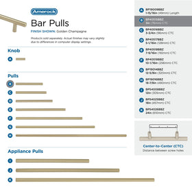 Amerock Golden Champagne close-up highlights elegant, versatile cabinet hardware