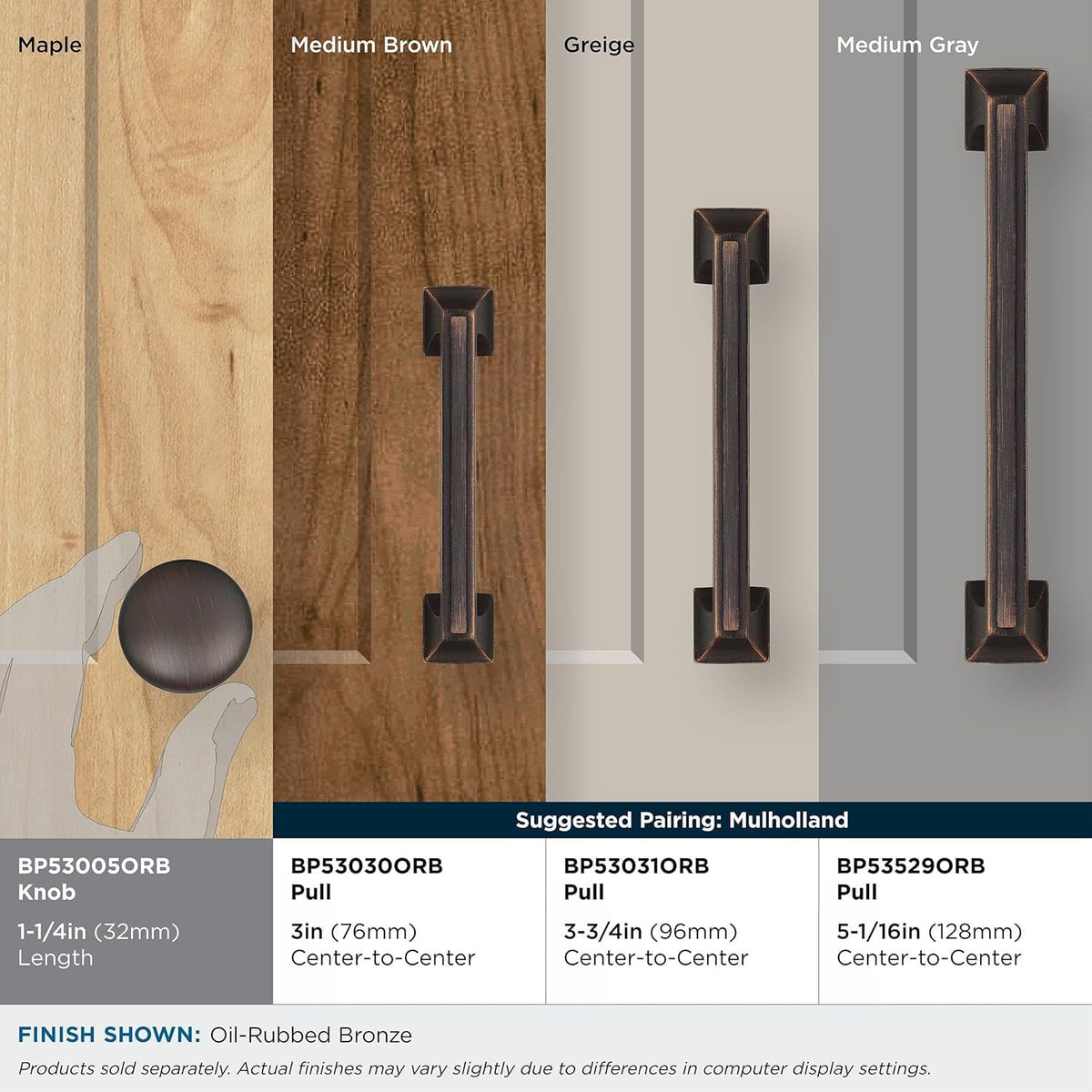 Amerock Edona hardware kit enables easy installation with mounting screws.