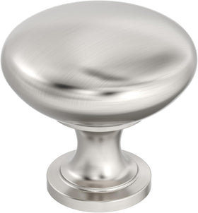 Amerock Edona satin nickel knob closeup showing brushed finish