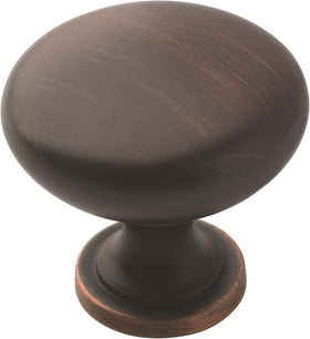 Amerock Edona knob in oil-rubbed bronze adds timeless cabinet updates.