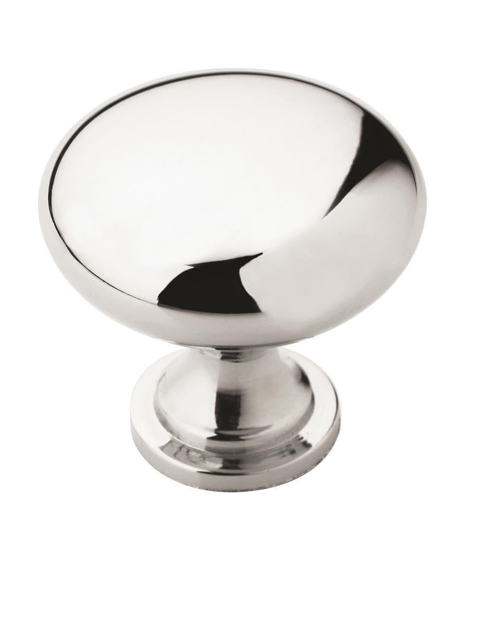 Amerock Edona polished chrome cabinet knob, 1-1/4 inch diameter, adds timeless shine to drawers and cabinets.