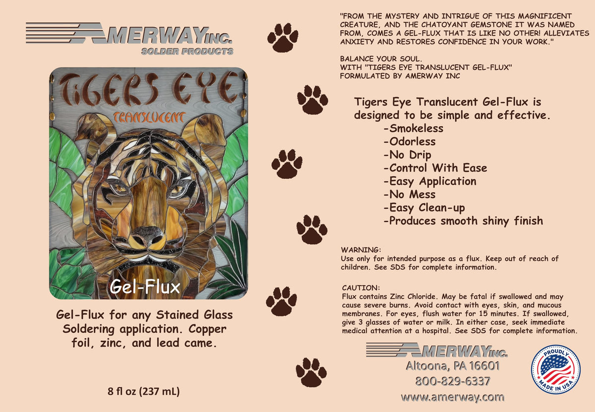 Amerway Tigers Eye translucent gel flux in use during a soldering session