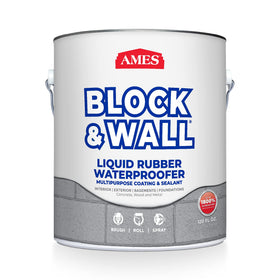 AMES Block & Wall liquid rubber 1-gallon container for waterproofing walls.