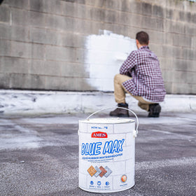 AMES Blue Max sealed wall illustrating a durable, flexible waterproof membrane