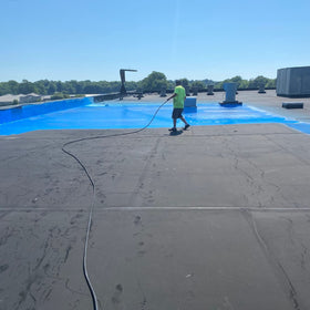 AMES Blue Max works on concrete, wood, and metal for versatile sealing.