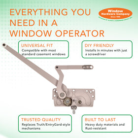 Close-up of security feature on EntryGard window crank handle.