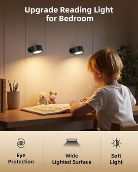 AMETHEUS LED wall light with 360° rotation covers every corner of your room.