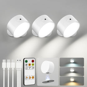 AMETHEUS LED wall light rechargeable cordless panel for easy placement.