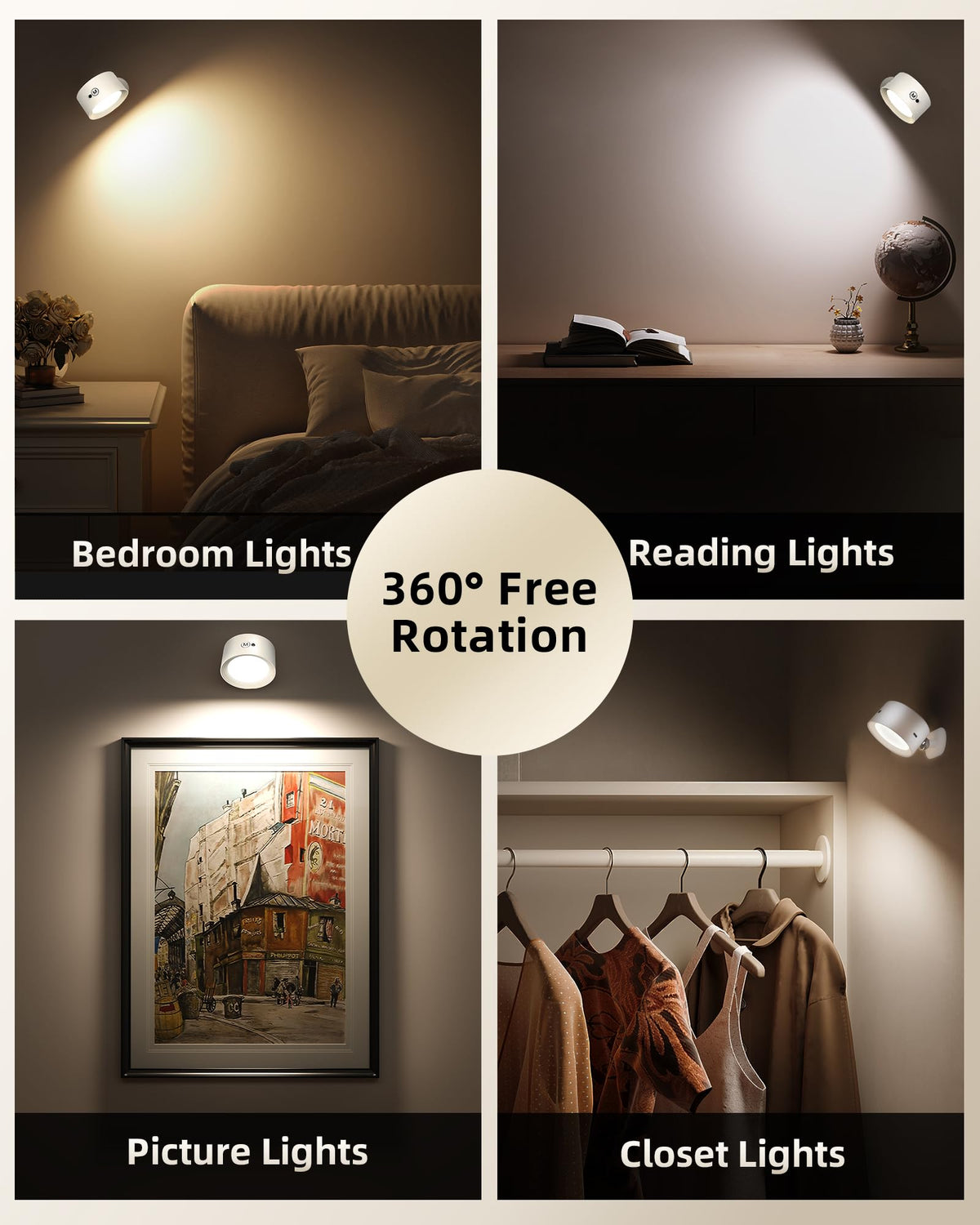 AMETHEUS magnetic wall light with adhesive mount for quick installation.