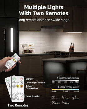 AMETHEUS long-lasting battery under-cabinet light reduces frequent replacements and upkeep.