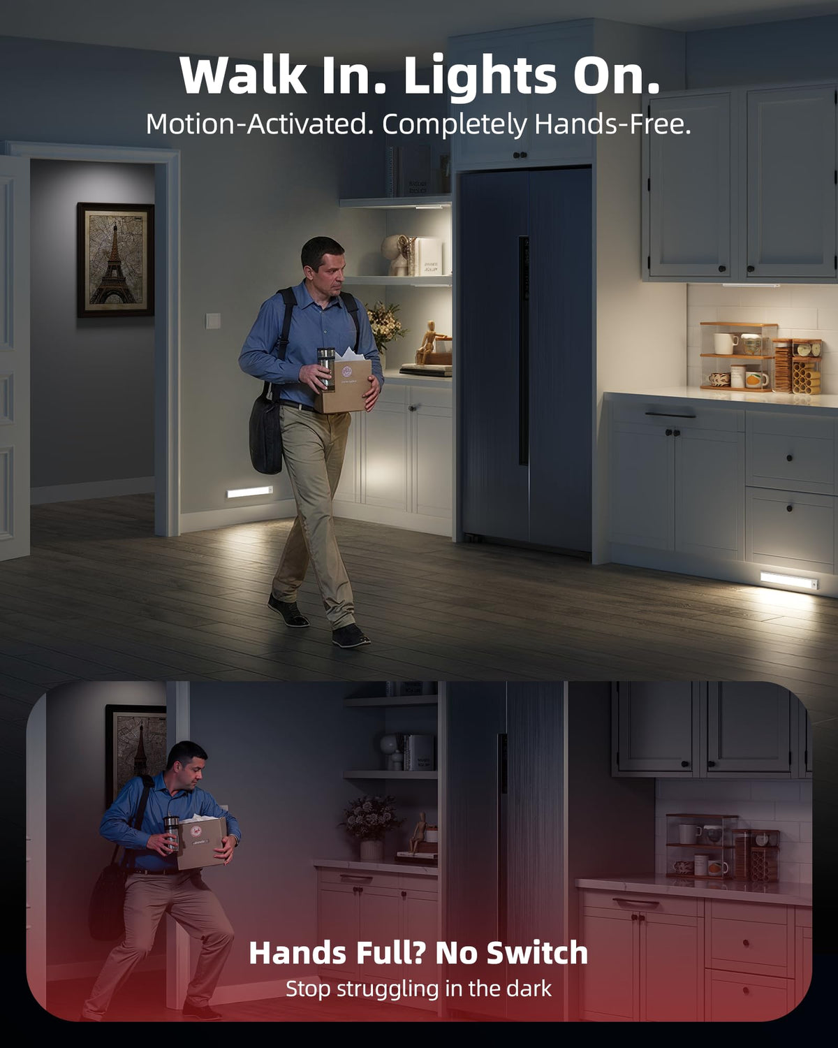 AMETHEUS wireless light mounts easily with magnets for quick repositioning.