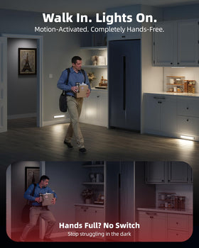 AMETHEUS wireless light mounts easily with magnets for quick repositioning.