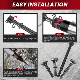 AMGSH heat-treated high-carbon steel bits for durability.
