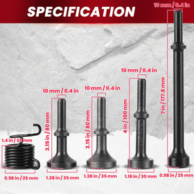 AMGSH spherical flat-head air hammer bit for rivet work.