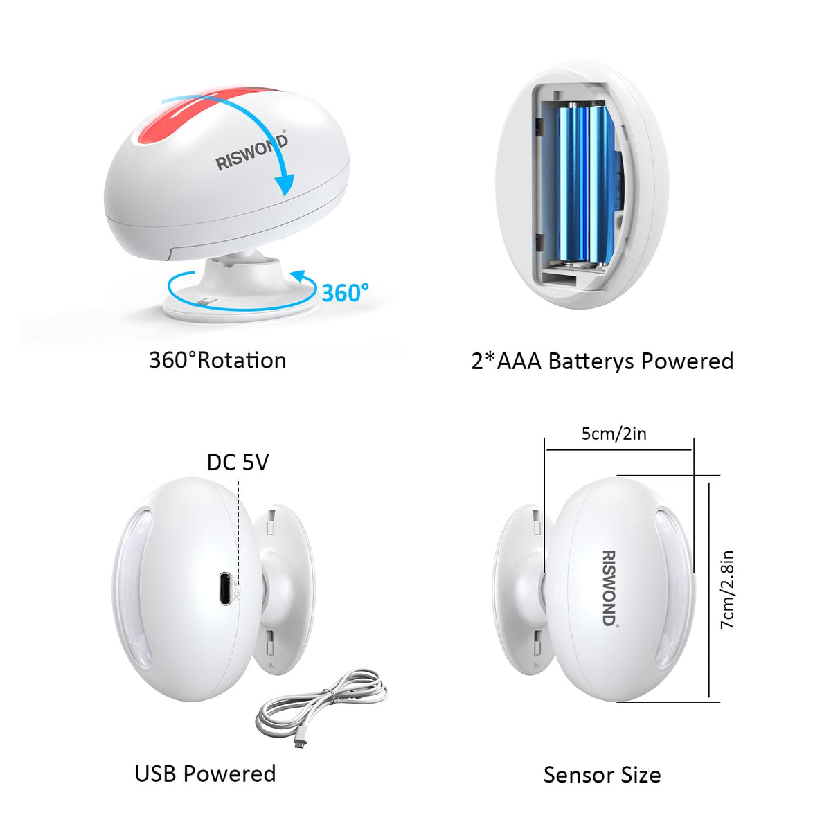 AMHEY easy-install design with wall mounting or tape