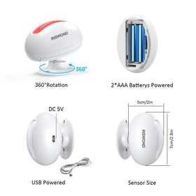 Motion sensor angle adjustment enables precise monitoring of activity around doors