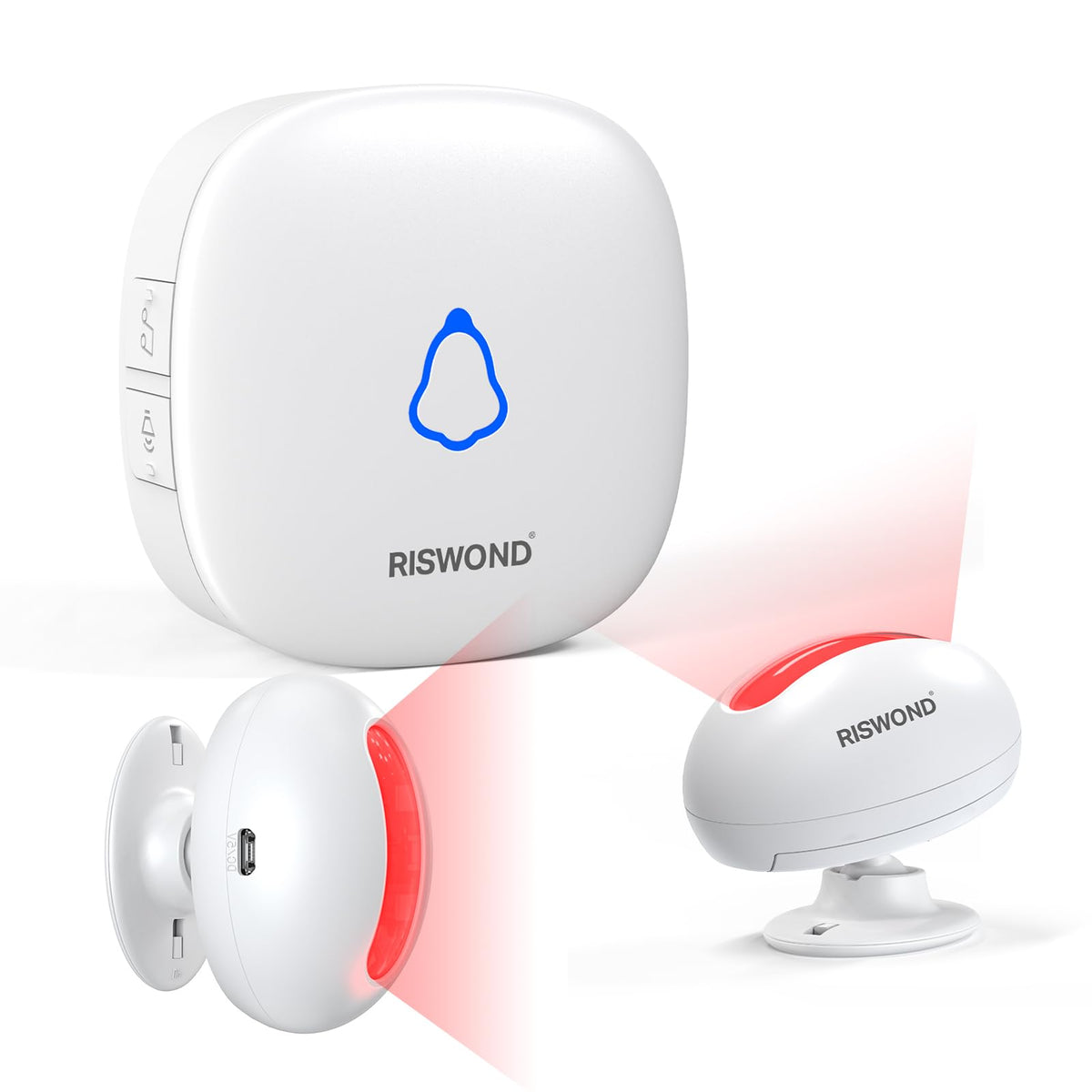 AMHEY wireless motion sensor door chime at the front door with a visual alert