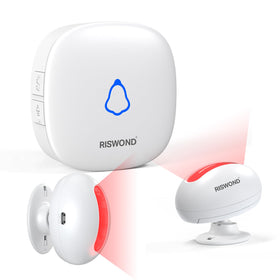 AMHEY wireless motion sensor door chime at the front door with a visual alert