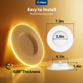 Amico 1100LM recessed downlight delivers bright, efficient output.