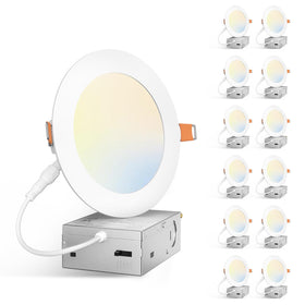 Amico 12-pack 5-inch LED downlight with junction box for easy installation.