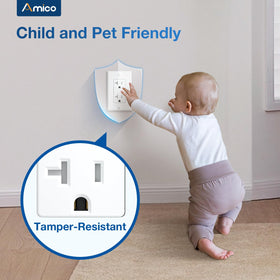 Amico 125V outlet with heat resistant polycarbonate housing for durability