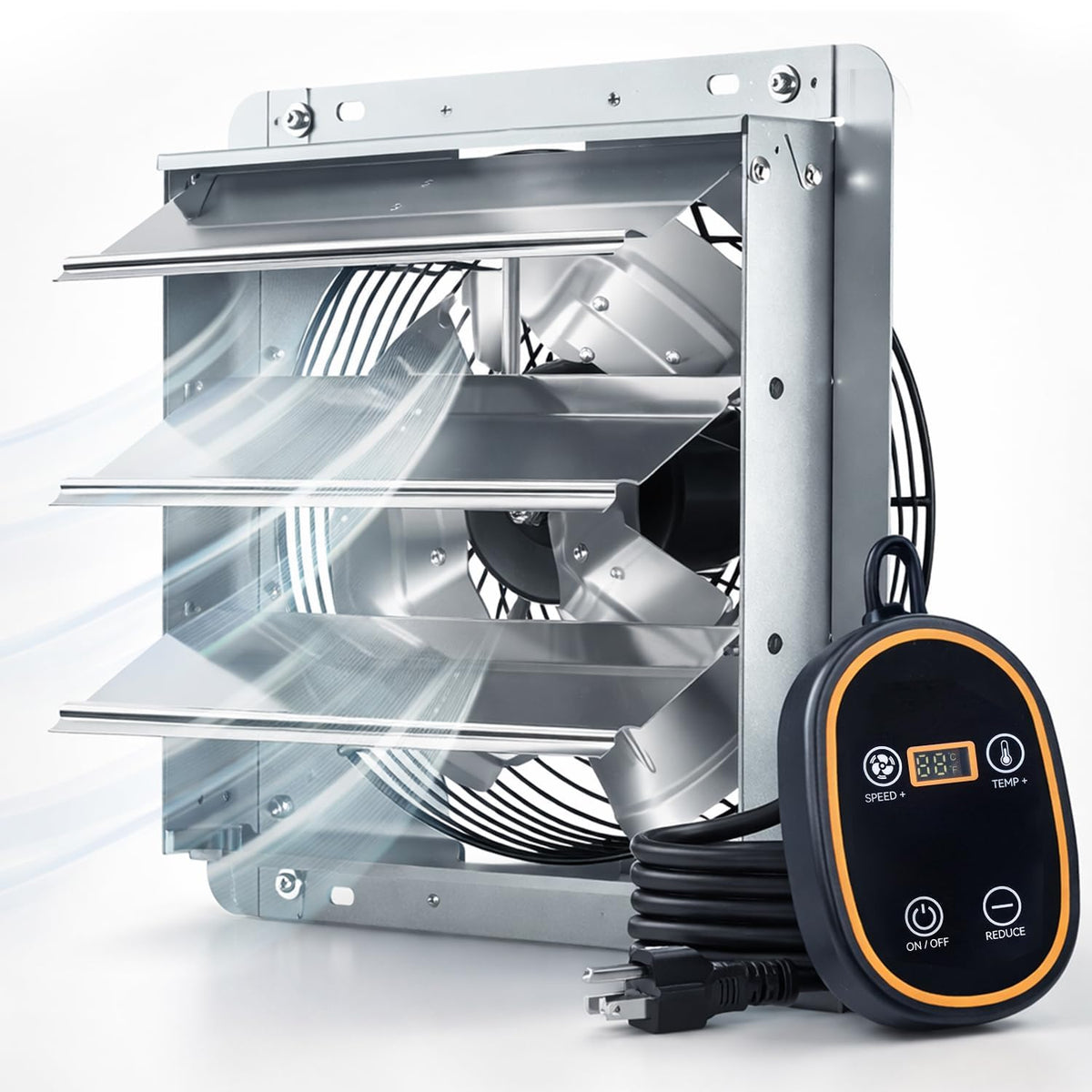 Amico 12in smart shutter exhaust fan assembly for large workshops