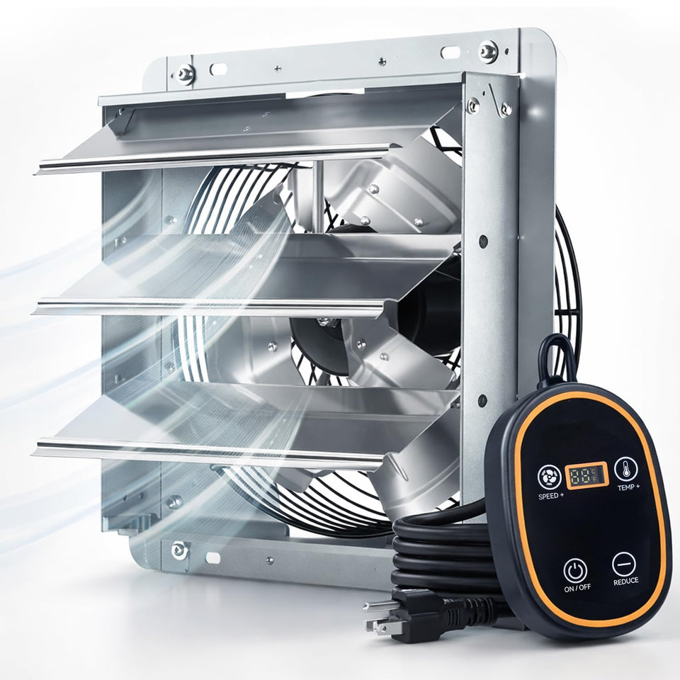 Amico 12in smart shutter exhaust fan assembly for large workshops