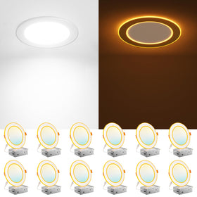 Amico 6-inch recessed light with night light emits soft amber glow for nighttime ambiance