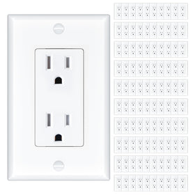 Amico 15A outlet front view for reliable wall installation