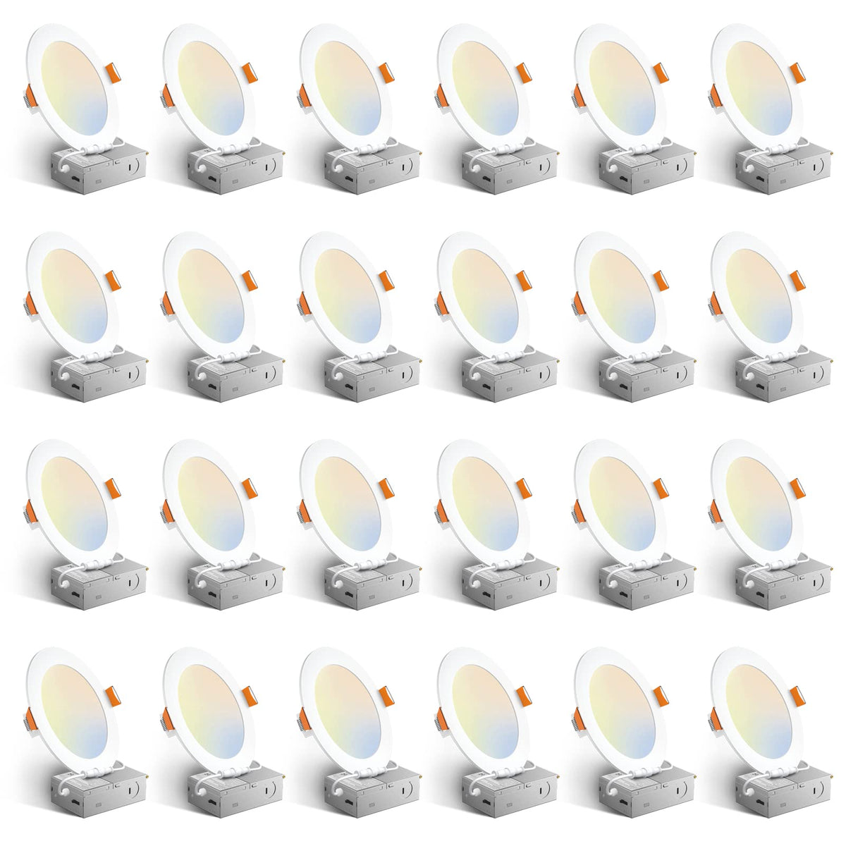 Amico 24-pack 6-inch downlight front view for sleek ceiling illumination