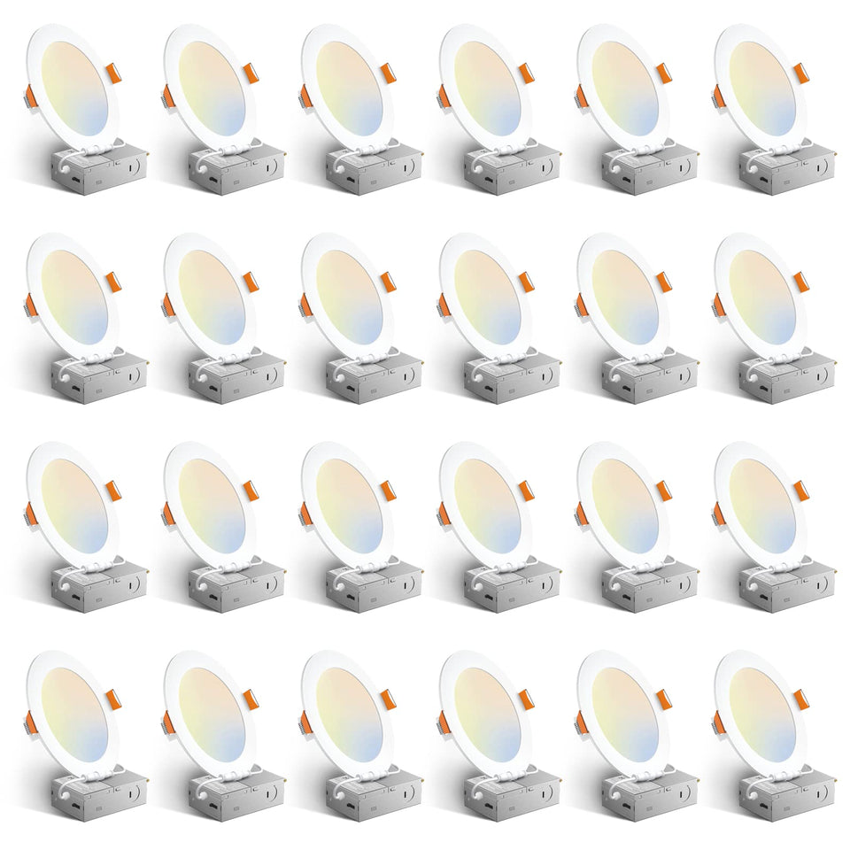 Amico 24-pack 6-inch downlight front view for sleek ceiling illumination