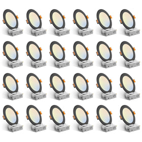 Amico 6-inch canless LED downlight close-up showing 5 CCT options for flexible ambience.